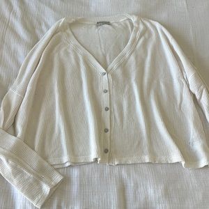 Urban Outfitters Knit Waffle Drop-shoulder Cardigan Top, Sz L